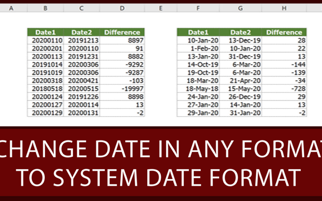 Change Date in any format to system date format